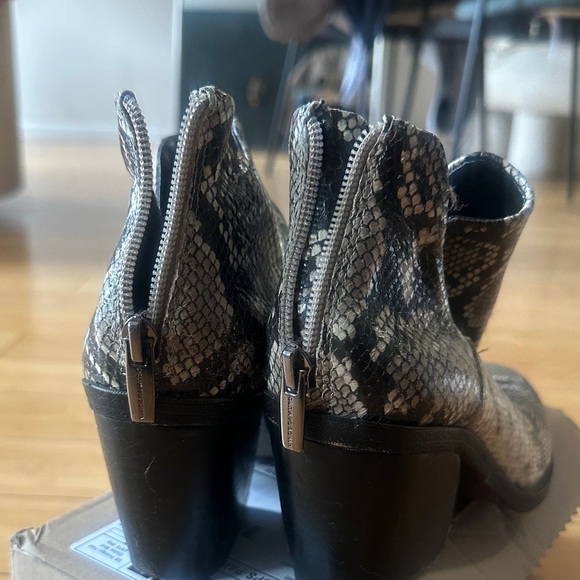 Vince Camuto Black and Gray Snakeskin Ankle Boots - Picture 2 of 2